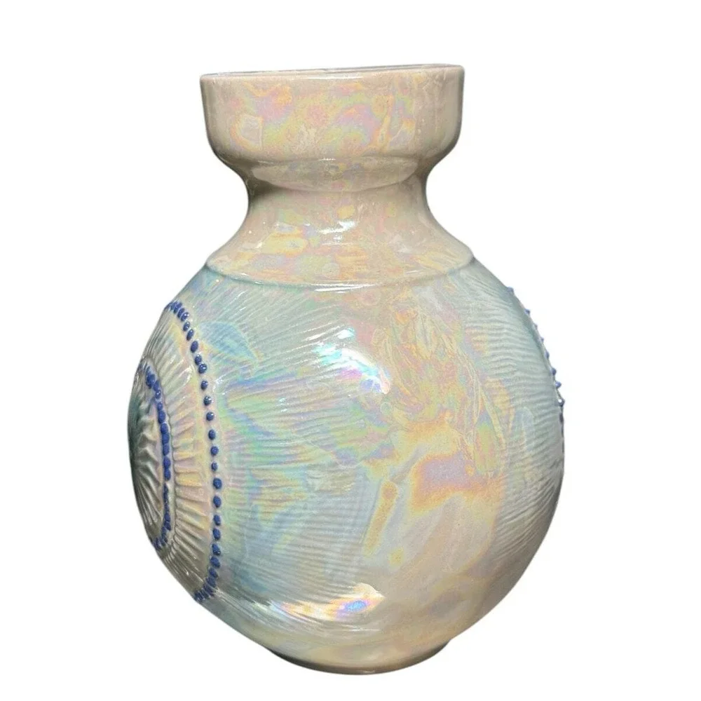 Vintage Iridescent‎ Studio Pottery Vase Handcrafted Art Ceramic 6